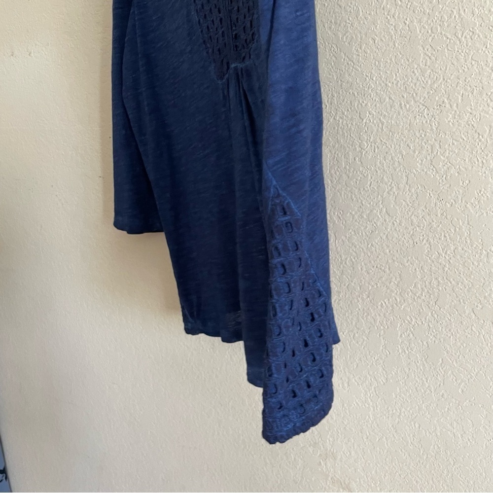 Passports Women's navy 3/4 sleeve peasant top size XL cotton casual coastal gma - Picture 6 of 10